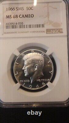 1966 Ngc Ms 68 Cameo Kennedy Silver Half Near Perfect Spotless Dpl Cameo