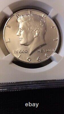 1966 Ngc Ms 68 Cameo Kennedy Silver Half Near Perfect Spotless Dpl Cameo