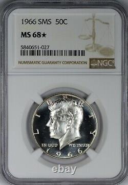 1966 SMS Kennedy Silver Half Dollar NGC MS68 (Star) Cameo Frosty & White