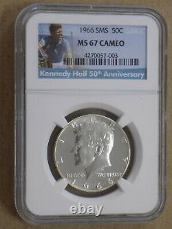 1966 SMS Silver Kennedy Half Dollar NGC MS67 Cameo