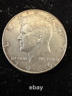 1966 Silver Kennedy Half Dollar No Mint Mark