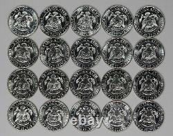 1966 Sms Kennedy Half Dollar Gem Bu Brilliant Unc Full Roll 20 Coins