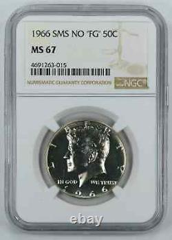 1966 Sms No'fg' Kennedy Half Dollar 50c Ngc Certified Ms 67 Mint Unc (015)