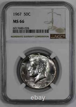 1967 Kennedy Half Dollar 50c Ngc Certified Ms 66 Mint State Unc (026)