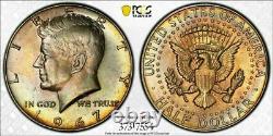 1967 Kennedy Half Dollar Pcgs Ms62 Bu Unc Color Toned Beauty On Both Sides