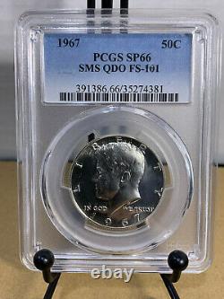 1967 Kennedy Half Dollar SMS QDO FS-101 PCGS SP66