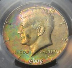 1967 Kennedy Silver Half Dollar PCGS AU55 Rainbow Toning