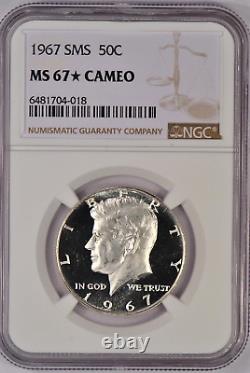 1967 SMS Kennedy Half Dollar NGC MS 67 STAR CAMEO / SP67CAM Frosty Coin