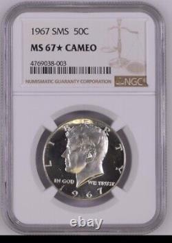 1967 Sms 50c Ngc Ms 67 Cameo Star Kennedy Half Dollar Special Mint Set