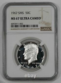 1967 Sms Kennedy Half Dollar 50c Ngc Ms 67 Mint Unc Ultra Cameo (002)
