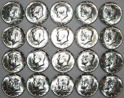 1968-D Kennedy Half Dollars Uncirculated BU Roll 20 Coins 40% Silver