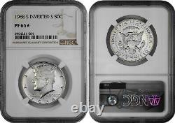 1968 S 50c Proof Kennedy Half Dollar NGC PF 65 Star Inverted Mintmark