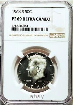 1968-S NGC PF69 Ultra Cameo Proof Kennedy Silver Half Dollar PQ Eye Appeal UCAM