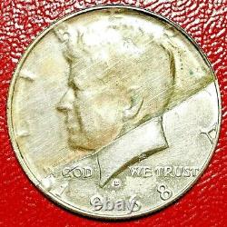 1968-d Kennedy Half Dollar Missing 70% Obverse Clad Error