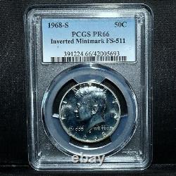 1968-s Proof Kennedy Half Dollar? Inverted Mintmark? 50c Pcgs Pr-66 Fs-511