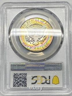 1969-D 50C Kennedy Silver Half Dollar PCGS MS65 ELECTRIC NEON Rainbow Toned US