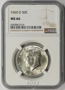 1969-D Kennedy Half Dollar 50C MS 66 NGC