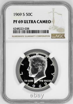 1969-S 50C Kennedy Half Dollar NGC Proof PF 69 Ultra Cameo Rare Highest-Grades