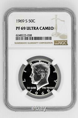 1969 S 50c Kennedy Half Dollar NGC PF 69 Ultra Cameo