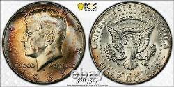 1969-d USA Kennedy Half Dollar Pcgs Ms64 Silver Bu Unc Select Color Toned (mr)