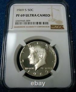 1969-s 50c Kennedy Half-dollar Ngc Pf69 Ultra Cameo #009