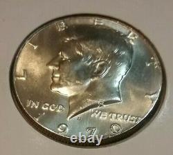 1970 Kennedy D Half Dollar Roll BU 40% Silver Uncirculated