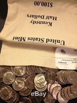 1971 2017 PD Kennedy Half Dollar 100 Coin Lot 2x Silver 90% 40% +U. S. Mint Bag