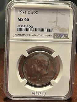 1971-D 50C Kennedy Half Dollar NGC MS 66