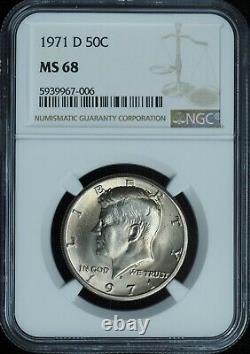 1971-D Kennedy Half Dollar MS68 NGC Certified TOP POP Incredibly Rare