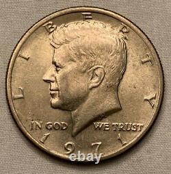 1971 John F KENNEDY HALF DOLLAR Coin No Mint Mark Rare and Very Good Condition