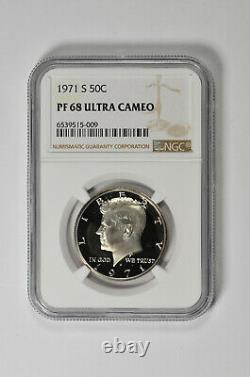 1971 S 50C Proof Kennedy Half Dollar NGC PF 68 Ultra Cameo