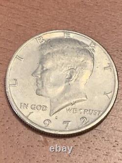 1972-D 50C Kennedy Half Dollar No FG Initials, Filled In Mint Mark (B34)