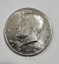 1972 kennedy half dollar D with No Fg