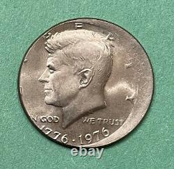 1976 Bicentennial Kennedy Half Dollar struck 15% off center, US mint error coin