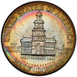1976-P/D Kennedy Half Dollar Pair MS64 & MS62, PCGS Secure- Rainbow Toned