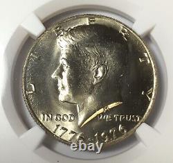 1976-p Kennedy Half Dollar Bicentennial. Ms66 Ngc Kennedy Half 50th Anniv Label