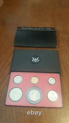 1979 US Coin Proof Set Susan B Dollar Kennedy Half Birth Year Free Shipping 0007