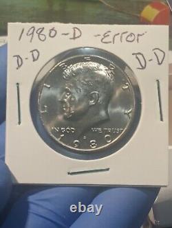 1980 kennedy half dollar With D, D Error