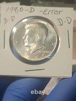 1980 kennedy half dollar With D, D Error