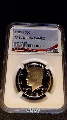 1983-s Kennedy Half Dollar Ngc Pf70 Ultra Cameo Exceptional Cameo Contrast