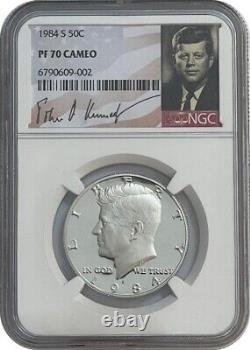1984-S Proof Kennedy Half Dollar NGC PF70 Cameo and NGC Population is 1 coin