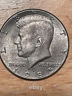 1985 Kennedy Half Dollar Black Beauty Alloy Error & D Over P Stamped