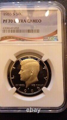 1985-s Kennedy Half Dollar Ngc Pf70 Ultra Cameo Exceptional Cameo Contrast