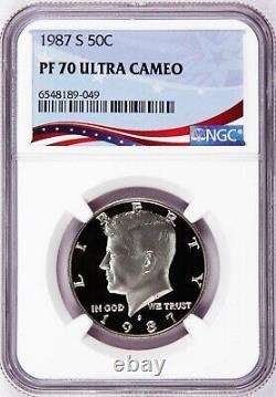 1987-S Kennedy Proof Half Dollar, Graded PF70UC by NGC Low Population