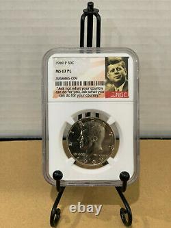 1989-P Kennedy Half Dollar NGC MS67PL Mint State 67 Proof Like Pop 16/0