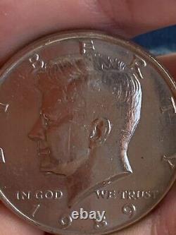 1989 p Kennedy half a dollar with error in the neck