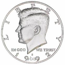 1992-1999 S Kennedy Half Dollar 90% Silver Gem Deep Cameo Proof Run 8 Coin Set