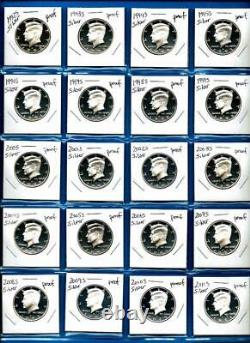 1992 S 2020 S SILVER Proof Kennedy Half Dollar Set 29 Coins