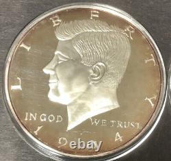 1994 Kennedy Half Dollar 8 Troy Oz. 999 Silver Proof Case & COA Washington Mint
