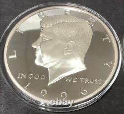 1996 Kennedy Half Dollar 8 Troy Oz. 999 Silver Proof Case & COA Washington Mint